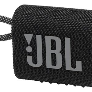 jbl go 3 wireless portable bluetooth mini speaker, small speaker with pro sound, vibrant colors with rugged fabric design, lightweight ip67 waterproof, type c interface (without mic, black)